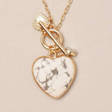 Red Heart-Shaped Gemstone Pendant Necklace