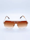 Unisex "I'm Out" Rimless Aviator Sunglasses with metal accents